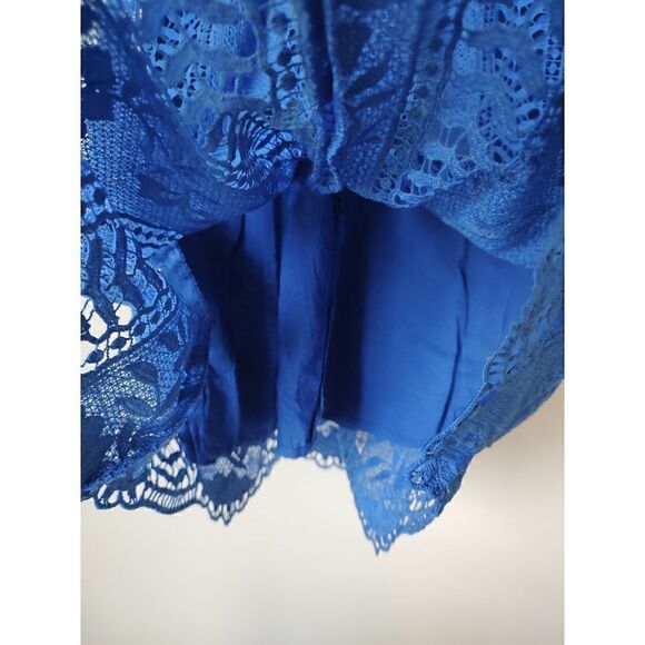 ASTR The Label women's Size Medium Royal Blue Lace Sleeveless Mini Dress Boho - Picture 9 of 10
